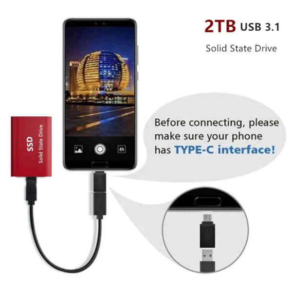Duro USB 3.0 Type C ssd external hard drive 1TB to 64TB Laptops / Desktops